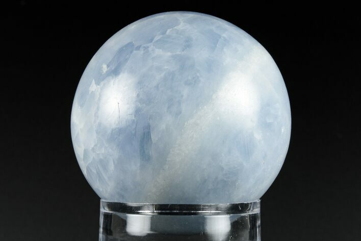 2.4" Polished Blue Calcite Sphere - Madagascar